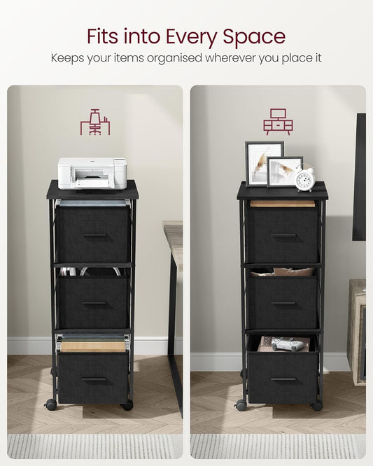 Filing Cabinet with 3 Drawers, Printer Stander, for A4