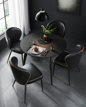 Mid-Century Faux Leather Dining Chairs (set of 2) - Karrari