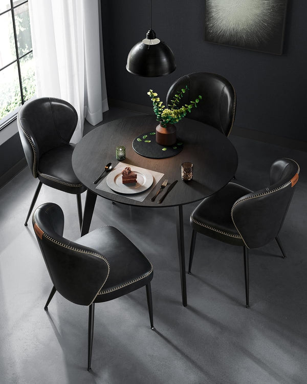 Mid-Century Faux Leather Dining Chairs (set of 2) - Karrari