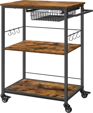3-Tier Kitchen Trolley with Basket - Karrari