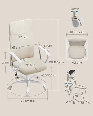 Office Chair – Padded Seat, Swivel & Reclining