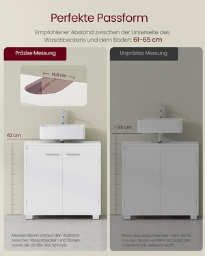 Under Sink Bathroom Cabinet with 2 Doors - Karrari