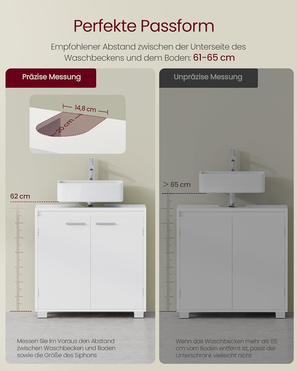 Under Sink Bathroom Cabinet with 2 Doors - Karrari