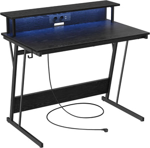 Gaming Table with LED with Built-in Power Strip - Karrari