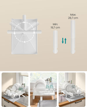 Expandable Dish Rack with Spout & Utensil Holder - Karrari