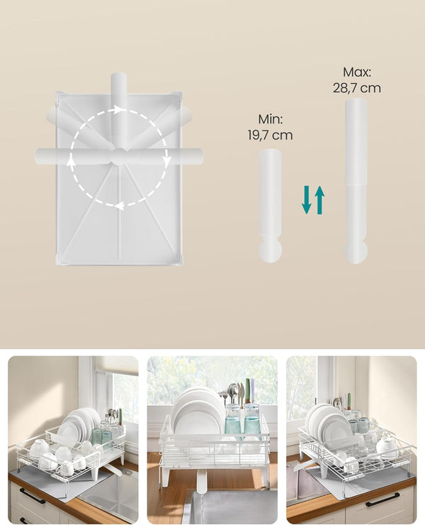 Expandable Dish Rack with Spout & Utensil Holder - Karrari