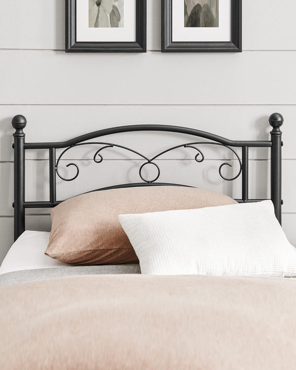 Metal Single Bed Frame - Black (190x90cm)