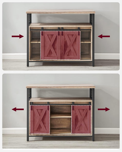 Sideboard with 2 Sliding Barn Doors - Karrari