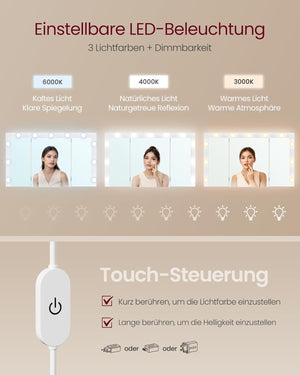 LED Makeup Vanity with Storage - Tool-free
