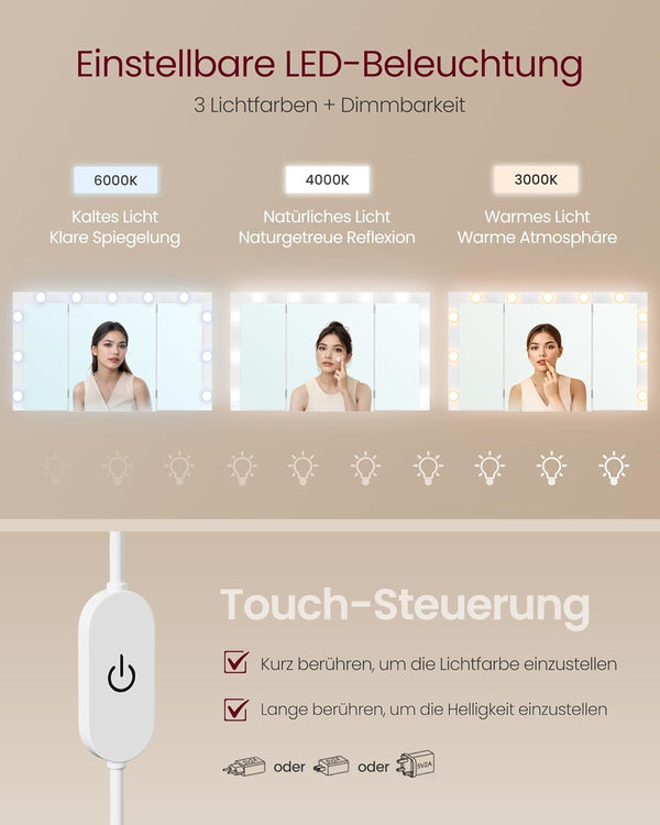 LED Makeup Vanity with Storage - Tool-free