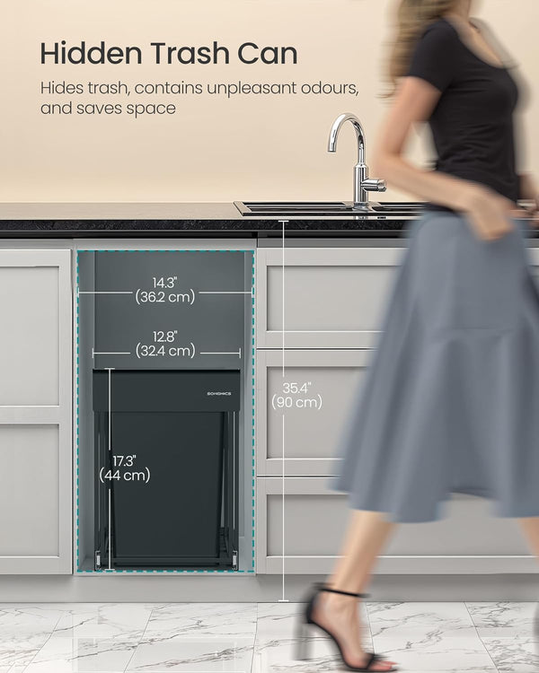 Kitchen Bin for Recycling and Waste - Ink Black - Karrari