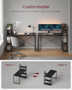 Computer Desk with Storage Shelves on Reversible - Karrari