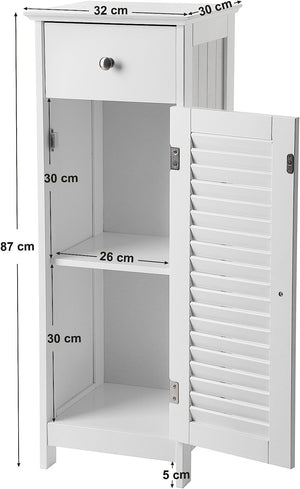 Bathroom Floor Cabinet with Drawer & Door - Karrari