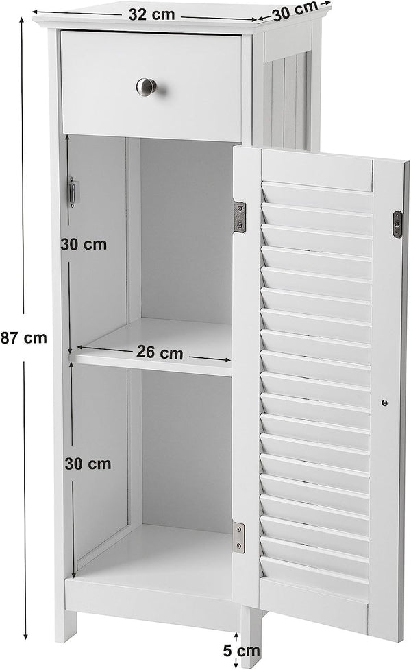 Bathroom Floor Cabinet with Drawer & Door - Karrari