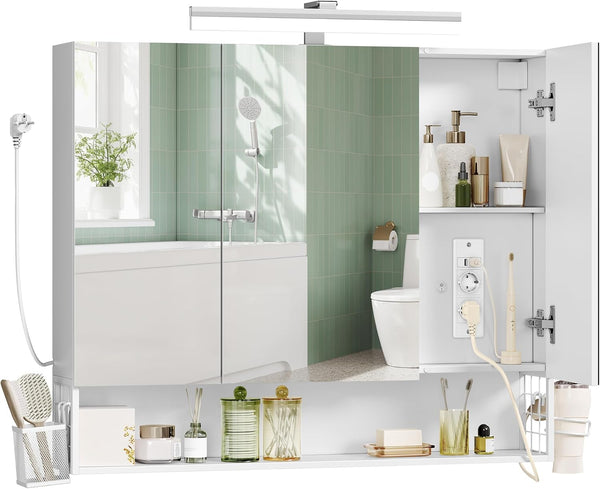 3-Door Bathroom Mirror Cabinet with Storage - Karrari