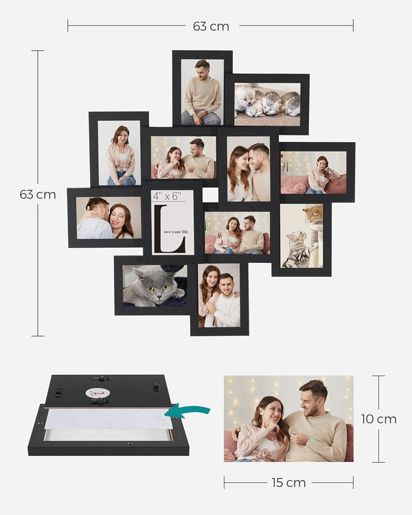 Collage Picture Frame for 12 Photos (4×6, Wall-Mounted) - Karrari