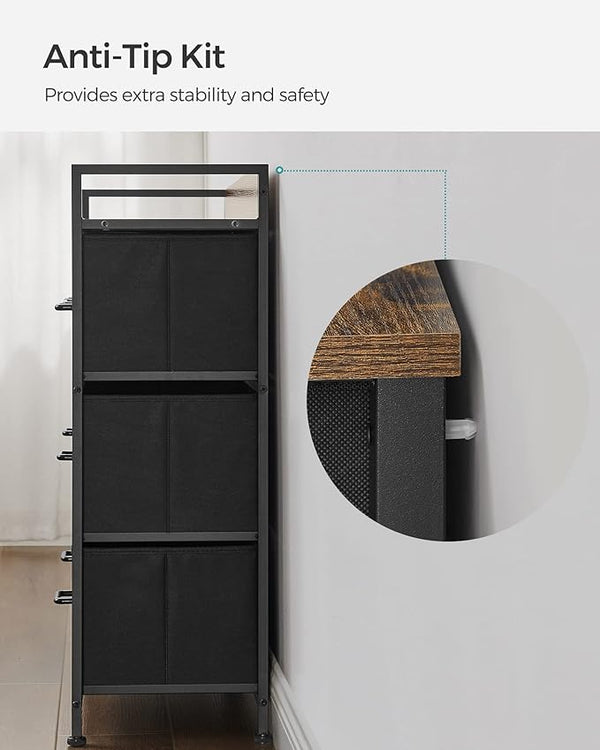 Bedroom Cabinet with 7 Fabric Drawers - Karrari