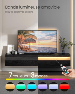 Modern Hanging TV Unit – Wall-Mounted with LED