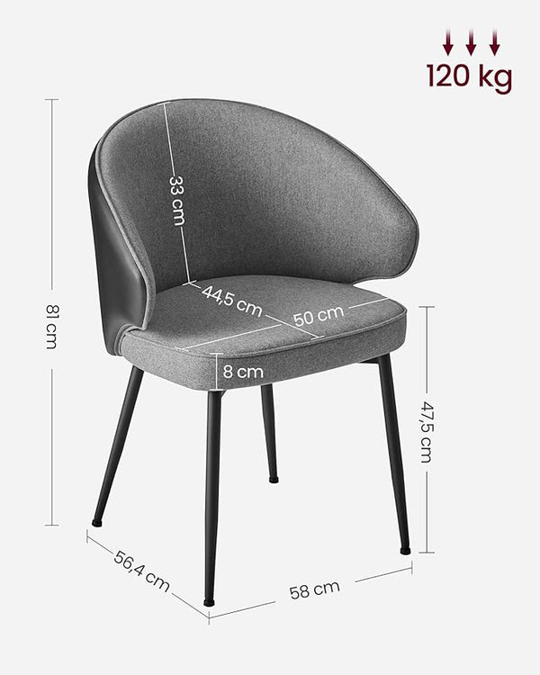 Grey Upholstered Dining Chairs (set of 2) - Karrari