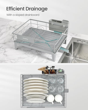 360° Dish Rack with Drain Spout & Cutlery Holder - Karrari