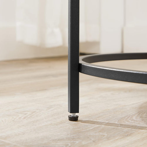 Round Side Table – Glass Top with Metal Frame - Karrari