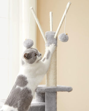 Light Grey Cat Tree Tower for Indoor Cats & Kittens - Karrari
