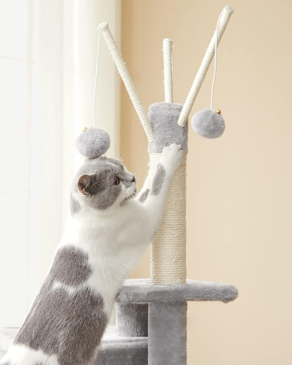 Light Grey Cat Tree Tower for Indoor Cats & Kittens - Karrari