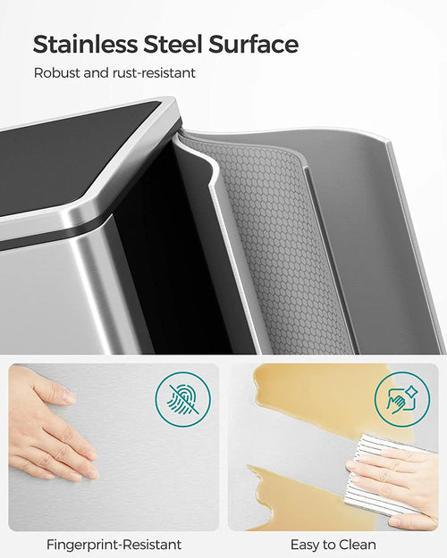 Double Rubbish Bin – Waste & Recycling, Metal Pedal