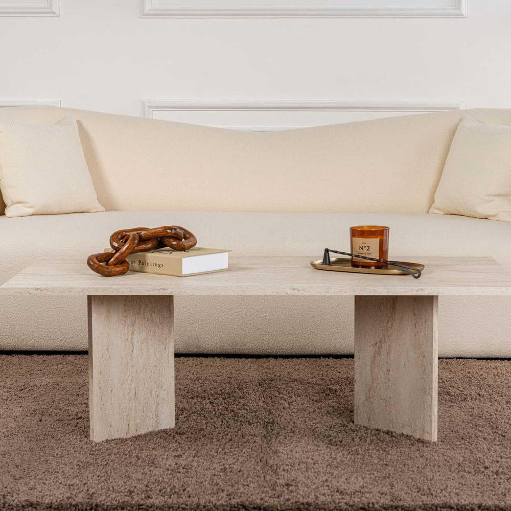 Elegant Coffee Table Travertine Colour - Karrari