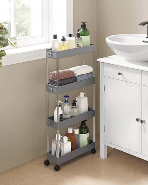 4-Tier Dove Grey Storage Trolley - Karrari
