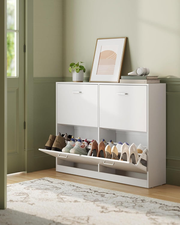 Shoe Storage Cabinet – 4 Flip Doors, Adjustable - Karrari