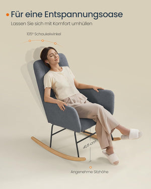 Rocking Chair with Armrests - Slate Grey - Karrari