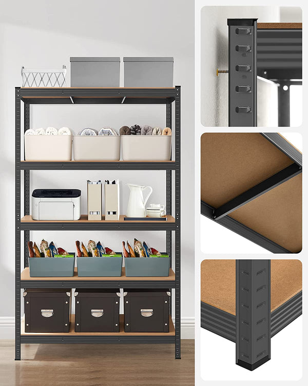 5-Tier Steel Shelving Unit – Boltless Garage Storage Rack (60x120x200cm) - Karrari