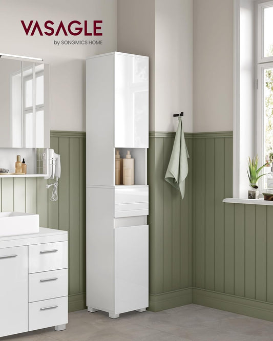 Tall Bathroom Cabinet, Slim Storage Cabinet, Narrow Cupboard, Bathroom Storage Unit