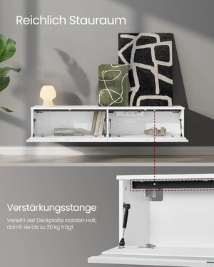 Modern Hanging TV Unit – Wall-Mounted with LED