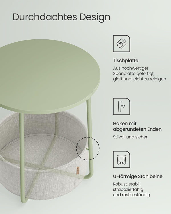 Side Table with Fabric Basket - Karrari