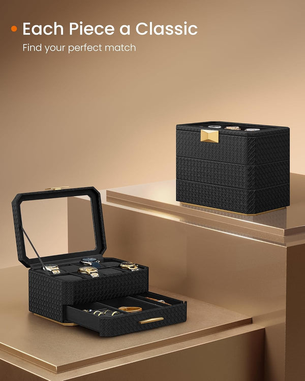 8-Slot Watch Case with Travel Pouch – PU Leather - Karrari