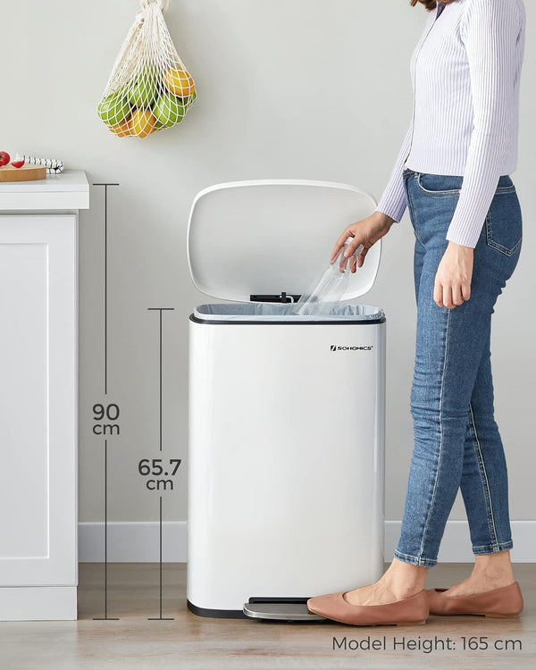 50L Steel Pedal Waste Bin with Soft-Close Lid - Karrari