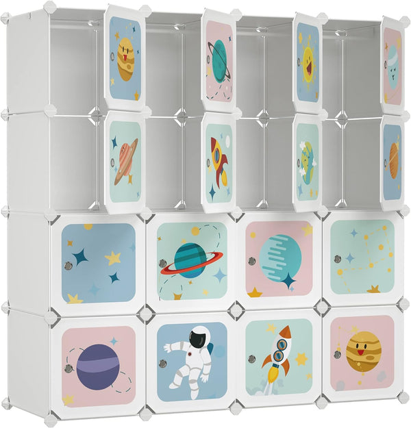 DIY Wardrobe Storage Cabinet - 16 Cubes & 4 Rods - Karrari