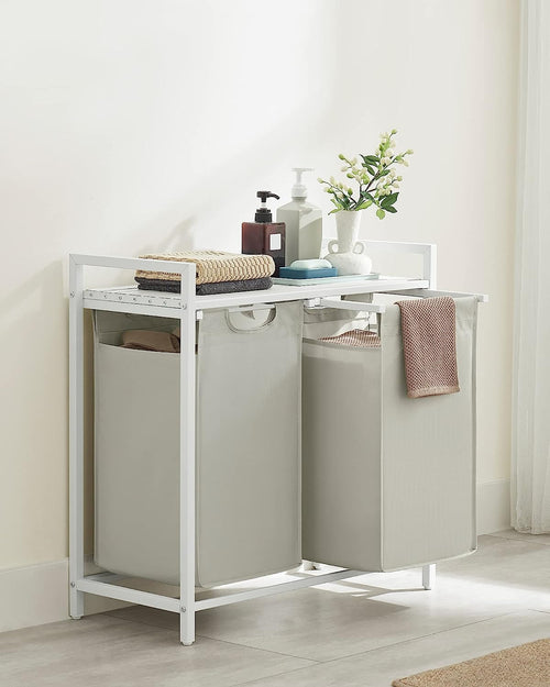 Laundry Hamper - 2 Removable Oxford Fabric Bags - Karrari