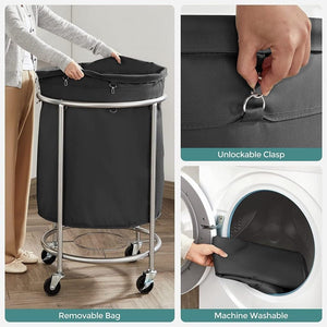 170L Laundry Basket - Wheels & Removable Bag - Karrari