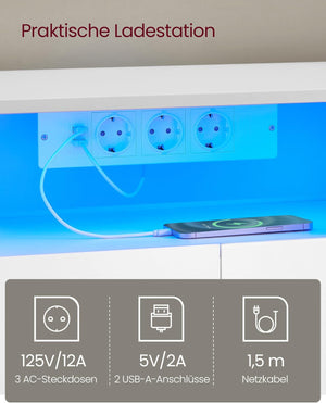 Modern Adjustable TV Unit with LED & Power Strip