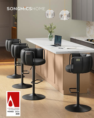 360° Swivel Bar Stools with Adjustable Height (Set of 2)