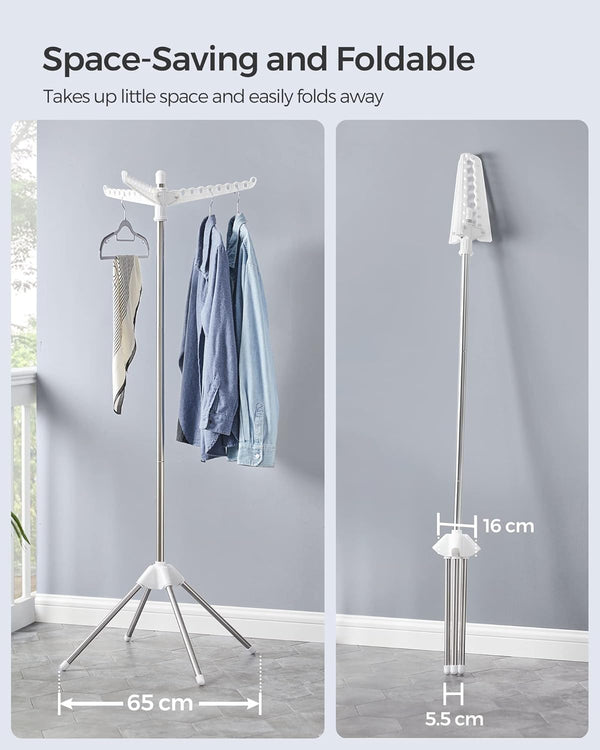 Clothes Airer with 3 Rotatable Arms – Stainless Steel - Karrari