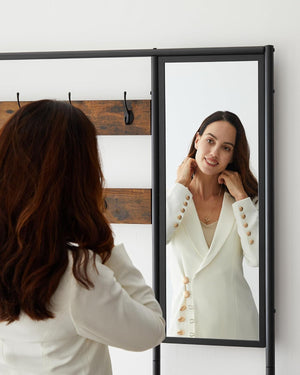 Coat Rack with Mirror & Bench