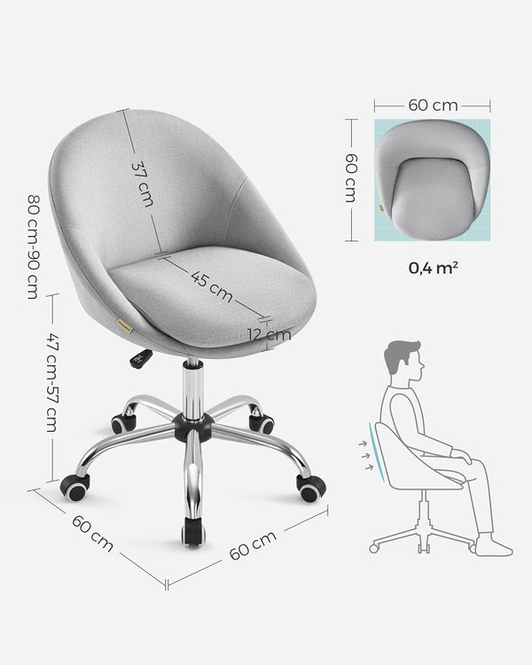 Grey Swivel Office Chair - Karrari