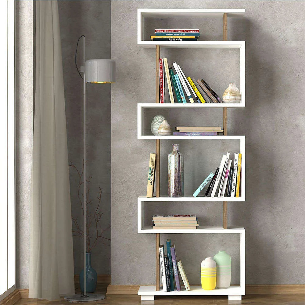 Bookcase Blok White-Walnut - Karrari