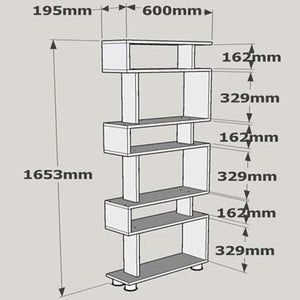 Bookcase Blok White-Walnut - Karrari