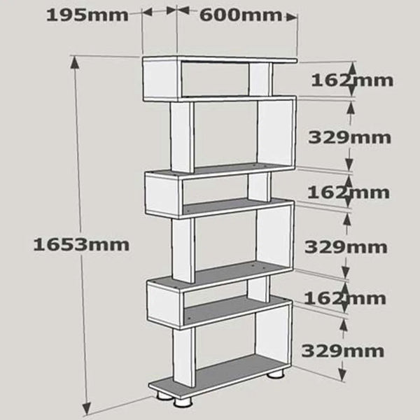 Bookcase Blok White-Walnut - Karrari