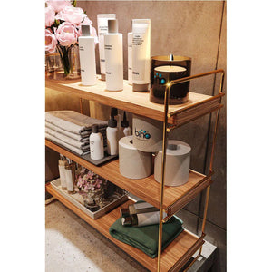 3-Tier Gold Brown Wall Shelf - Karrari